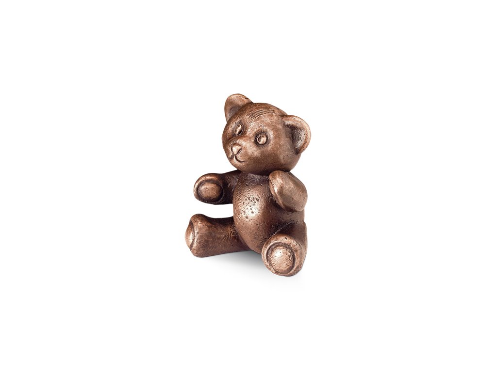 Bronzový medvedík na detský náhrobok, 9×8 cm alebo 14×14 cm