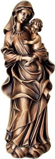 [ST-SK-85258] Bronzová Madona s dítětem na náhrobek, 41×15 cm