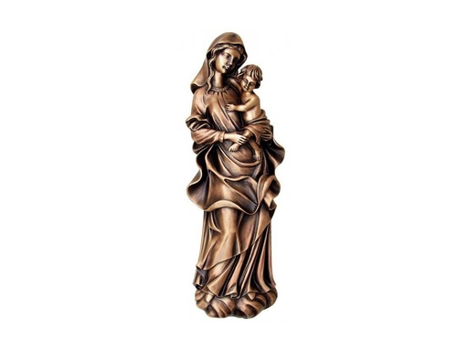 [ST-SK-85258] Bronzová Madona s dieťaťom na náhrobok, 41×15 cm