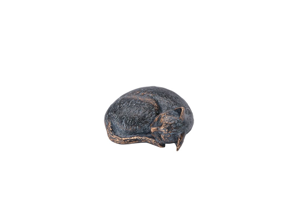 [ST-SK-85377] Bronzová spiacá mačka na detský náhrobok, 3×6×5 cm