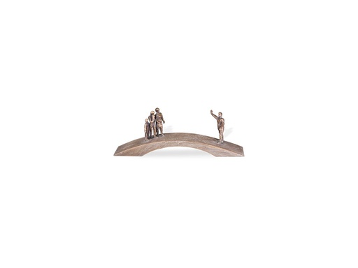 [ST-SK-85383] Bronzový most s postavami na náhrobok, 10×31×7 cm