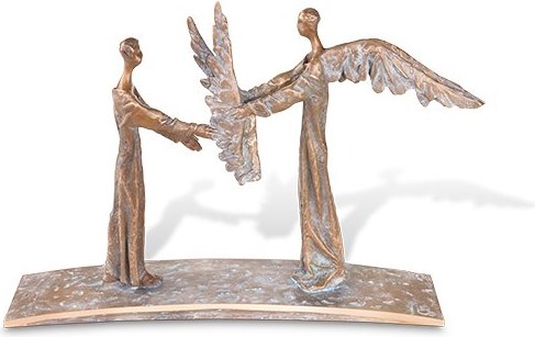 Bronzový anděl na náhrobek, 26×38 cm