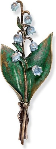 [ST-SK-85483] Bronzové Konvalinky na náhrobok, 21×8 cm