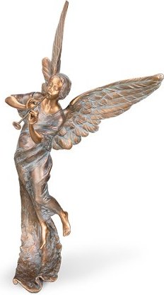 [ST-SK-85503] Bronzový vznášející se anděl na náhrobek, 37×19×19 cm