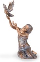 Bronze-Statue Weinend mit Taube für Grabmal, 68×42×33 cm