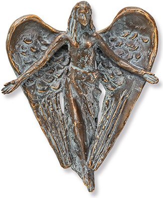 [ST-SK-85537] Bronzový anjel na náhrobok, 12×9,5 cm