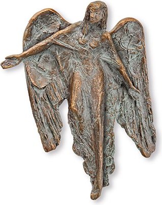 [ST-SK-85538] Bronzový anjel na náhrobok, 18,5×14,5 cm