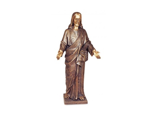 [ST-SK-88970] Bronzový Kristus požehnávajúci na náhrobok, 77×36 cm
