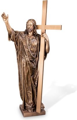Bronzový kríž s Kristom, 86×38 cm