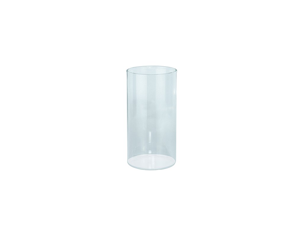 Náhrobný sklenený valec na lampáš, číry, výška 12–22 cm