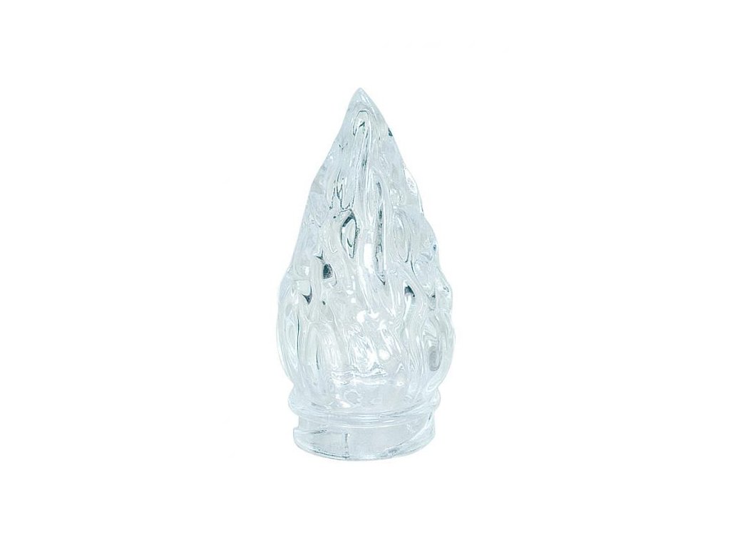 Sklenený plameň na lampáš, biely, výška 9 cm alebo 12 cm