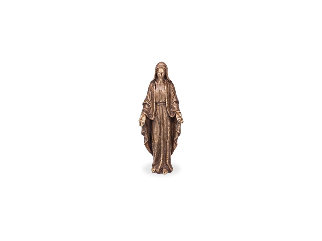 Bronzová Madona na náhrobok, 40×15,5×10 cm