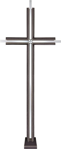 [ST-SK-KREUZ07] Náhrobní kříž s krystalem, bronz, 73×28 cm nebo 93×28 cm