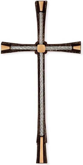 Bronze-Kreuz mit Kristall für Grabmal, 31×15 cm