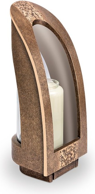 Náhrobný lampáš z bronzu, 27–30 cm, s patinou