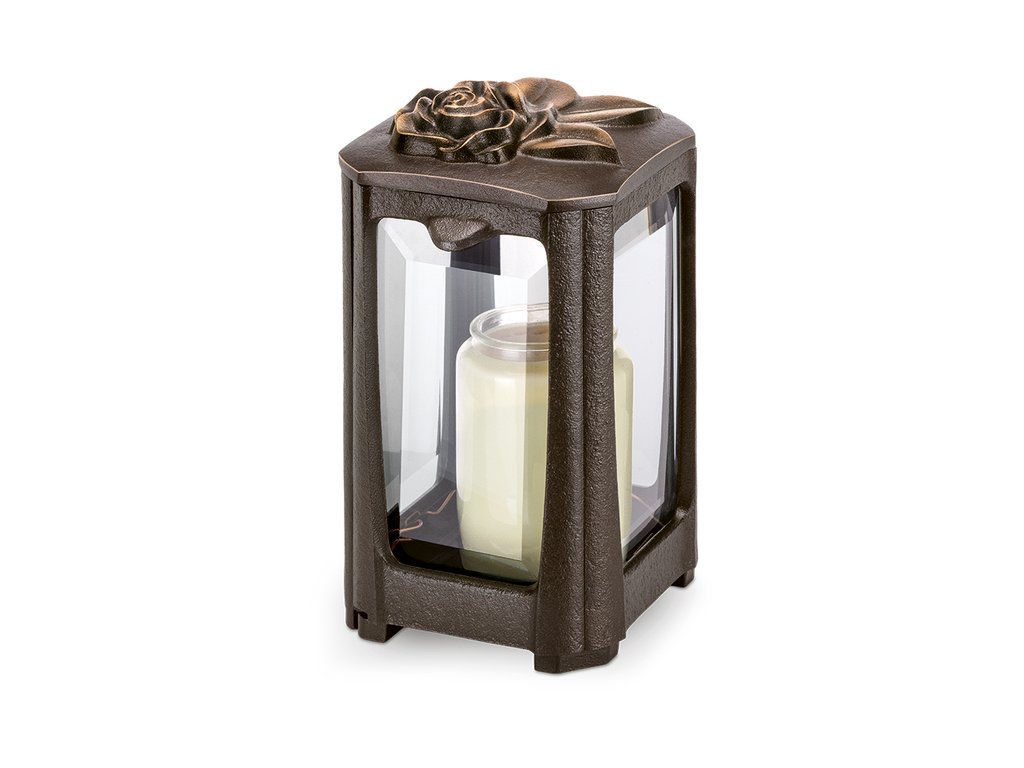 Náhrobný lampáš z bronzu, 18–25 cm