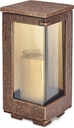 Bronzový lampáš na náhrobok, 21×11×11 cm alebo 26×12×12 cm