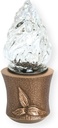 Náhrobný lampáš na batérie, bronz, výška 14–19 cm