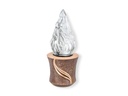 Náhrobný lampáš na batérie, bronz, výška 14–19 cm