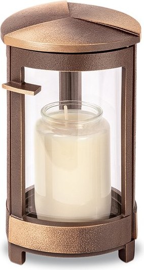 Bronzový lampáš na náhrobok, 14,5–23 cm