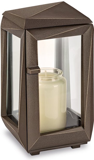 Bronze-Grablicht für Grabmal, 20×11,5 cm oder 24×12,5 cm