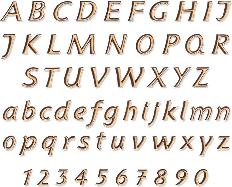 Bronze-Buchstabe Karund für Grabmal