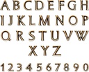 Grabbuchstaben Formal, Bronze, einzelne Buchstaben