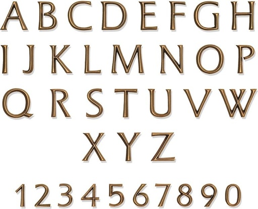 [ST-SK-SCHR025] Bronze-Buchstabe Antiqua Parabel für Grabmal