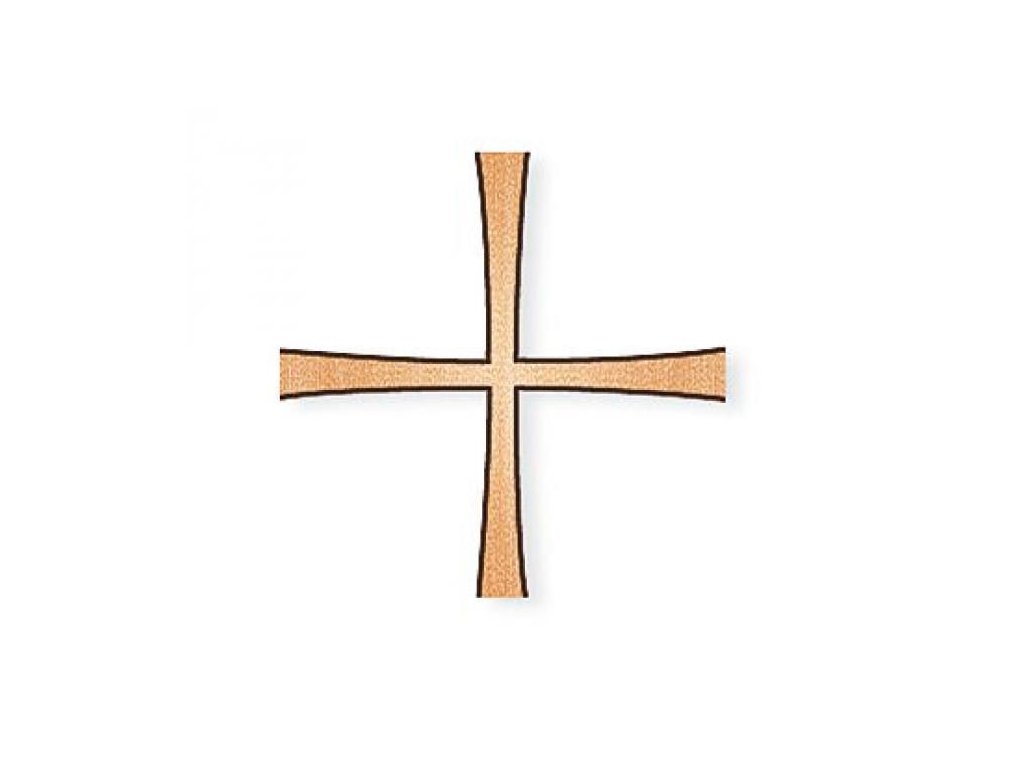 Náhrobný kríž rovnoramenný Ťažký blok, bronz, 12×12 cm