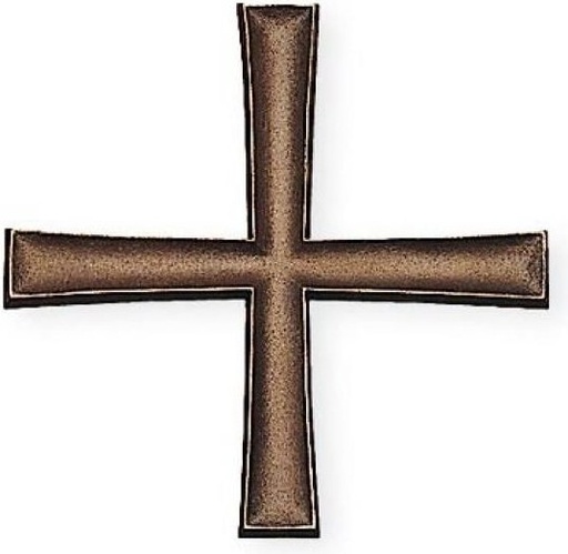 [ST-SK-SCHRKR030] Gleicharmiges Kreuz Rustikal für Grabmal, Bronze, 12×12 cm