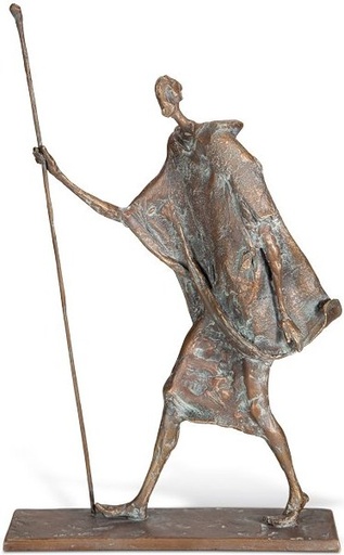 [ST-SK-SYM06] Bronze-Statue Pilger für Grabmal, 29×18 cm