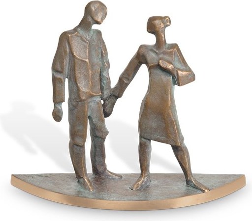 [ST-SK-SYM07] Bronze-Statue Paar für Grabmal, 14×16 cm
