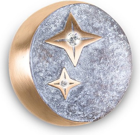 Bronzový symbol Mesiac a hviezdy na náhrobok, Ø 7 cm
