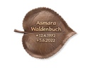 Bronzový náhrobný štítok s motívom Lipového listu, 14×16,5 cm