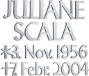 Bronze-Inschrift Scala für Grabmal, Dicke 4–8 mm