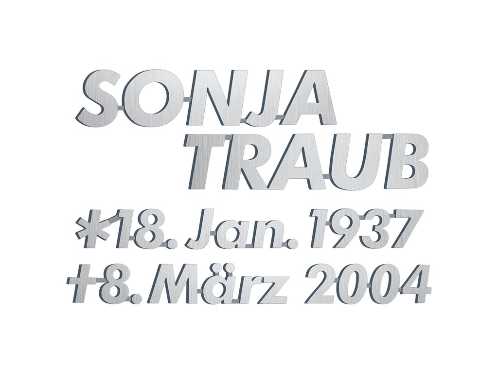 [ST-SK-SZ016] Bronzový nápis Traub na náhrobok