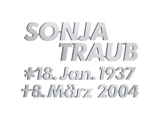 [ST-SK-SZ016] Bronzový nápis Traub na náhrobok