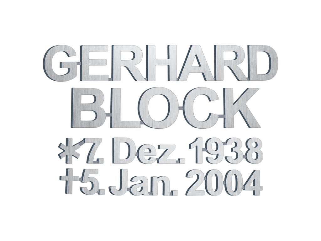 [ST-SK-SZ019] Bronzový nápis Gerhard Block na náhrobok