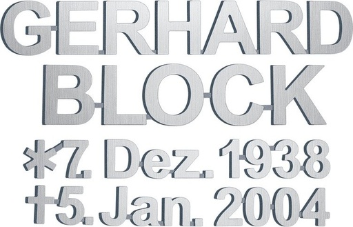 [ST-SK-SZ019] Bronzový nápis Gerhard Block na náhrobok