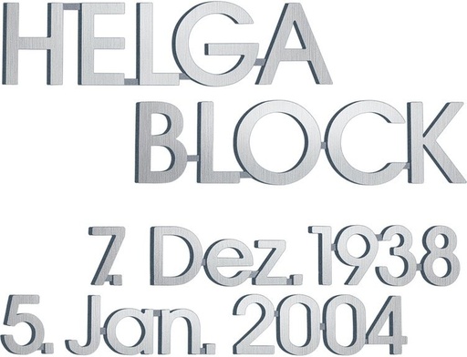 [ST-SK-SZ020] Bronze-Inschrift Helga Block für Grabmal