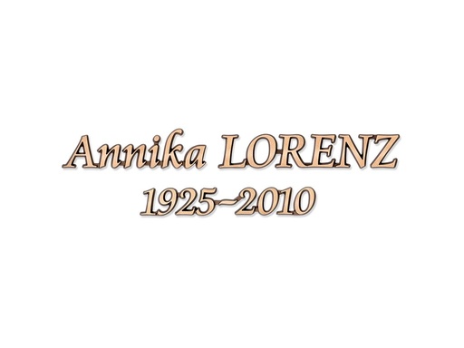 [ST-SK-SZ030] Náhrobný nápis Lorenz z bronzu a hliníka