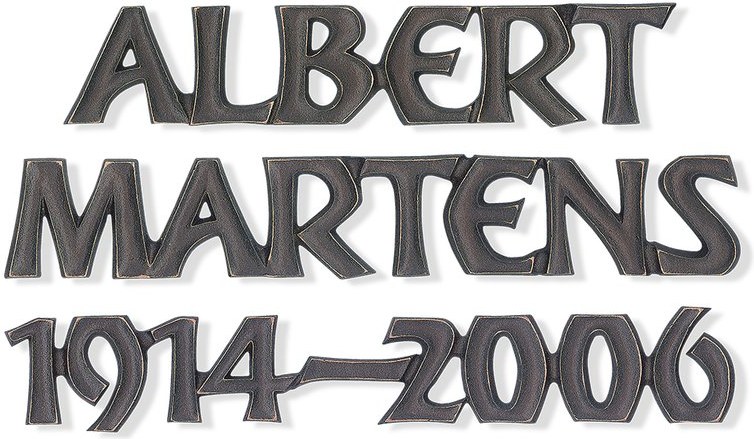 Rustikal Inschriftplatte für Grabmal aus Bronze und Aluminium