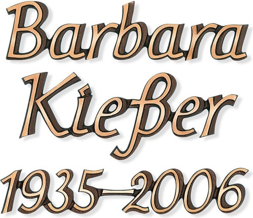 [ST-SK-SZ039] Grabinschrift kursiv aus Bronze oder Aluminium