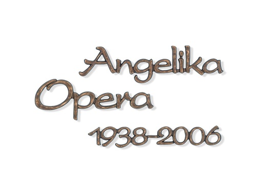 [ST-SK-SZ046] Náhrobný nápis Opera z bronzu a hliníku