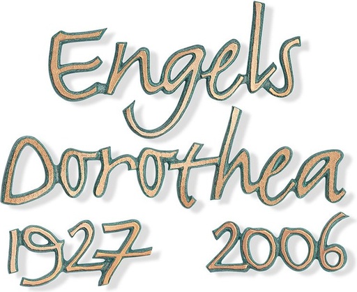 [ST-SK-SZ049] Inschriftplatte Anjel, Bronze oder Aluminium