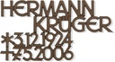 Bronze- und Aluminium-Inschriftplatte Krüger