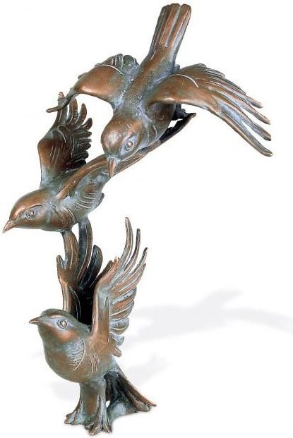 Bronzová socha Vtáci na náhrobok, 31×24×17 cm