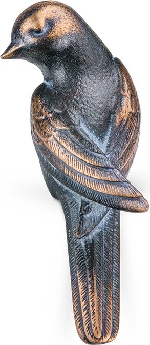 Bronzový vtáčik na náhrobok, 9×4×4 cm