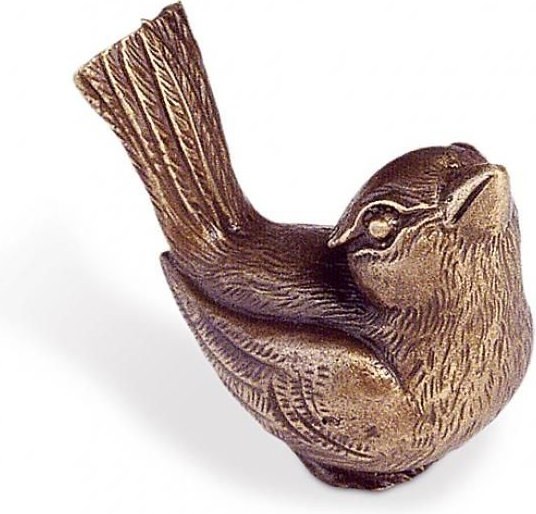 Bronze-Vogel für Grabmal, 4×4×3 cm