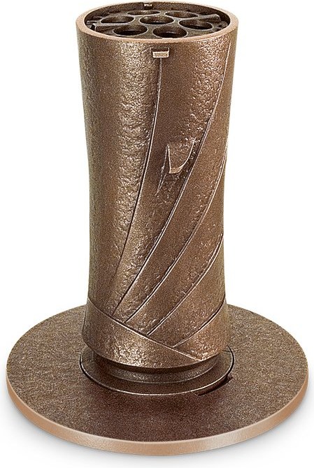 Bronzová zapustená váza na náhrobok, výška 24 cm